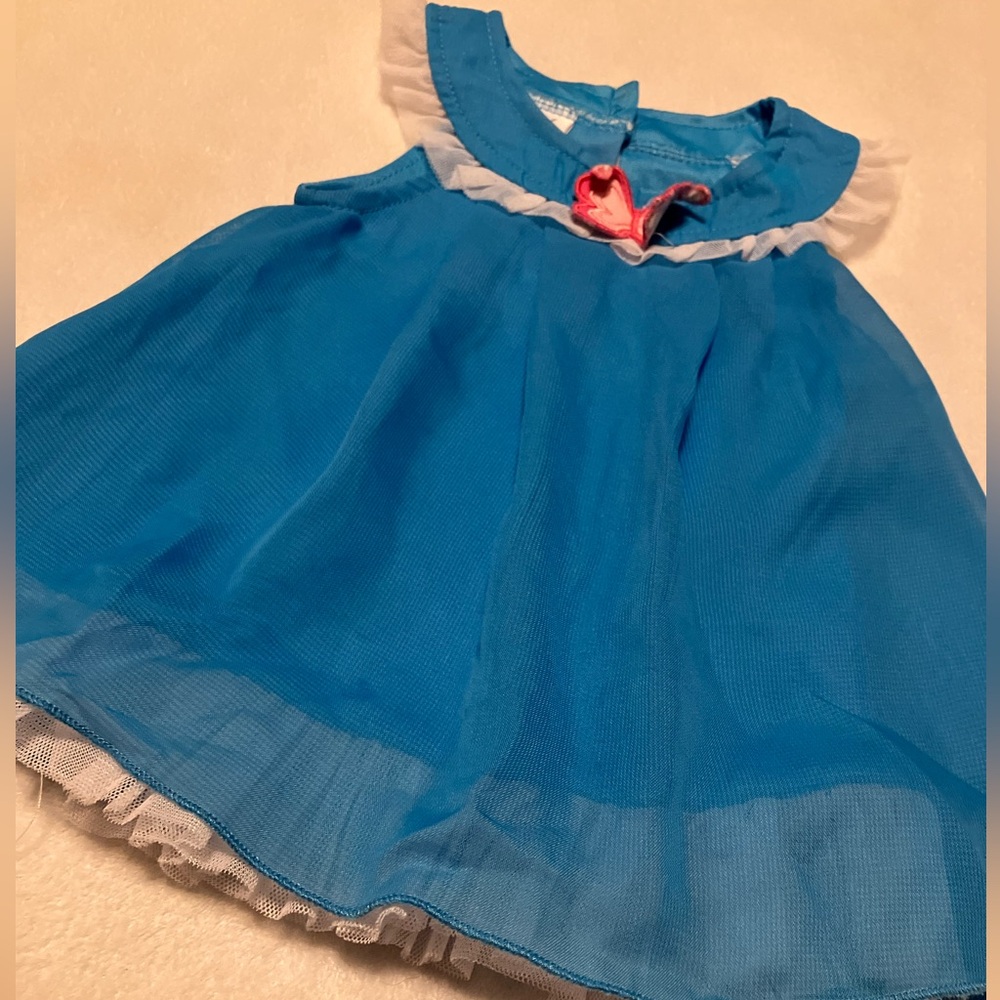Blue Baby Dress with Butterfly Appliqué and Pink Butterfly Patterned Shorts - Picture 5 of 8